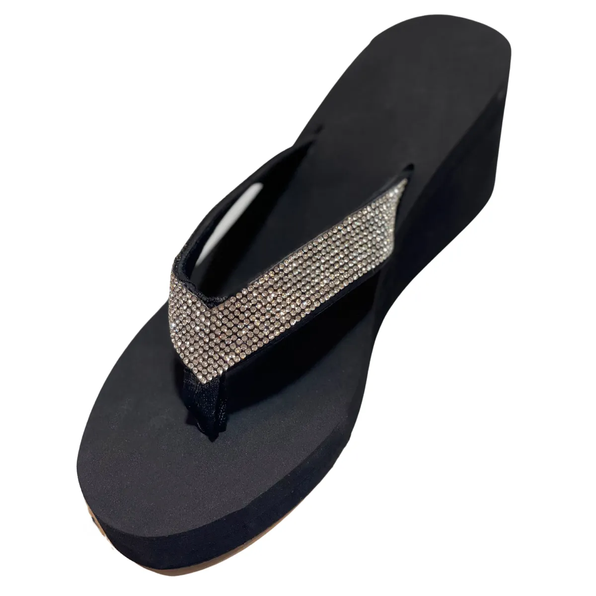 HELANA SEQUINS WEDGE FLIP-FLOP SANDALS