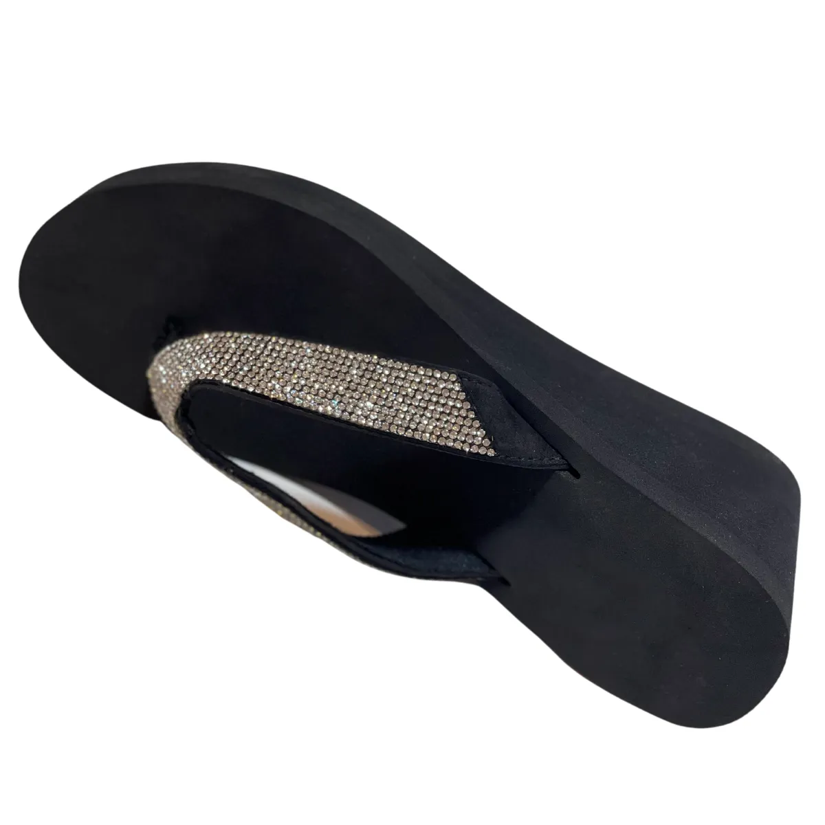 HELANA SEQUINS WEDGE FLIP-FLOP SANDALS
