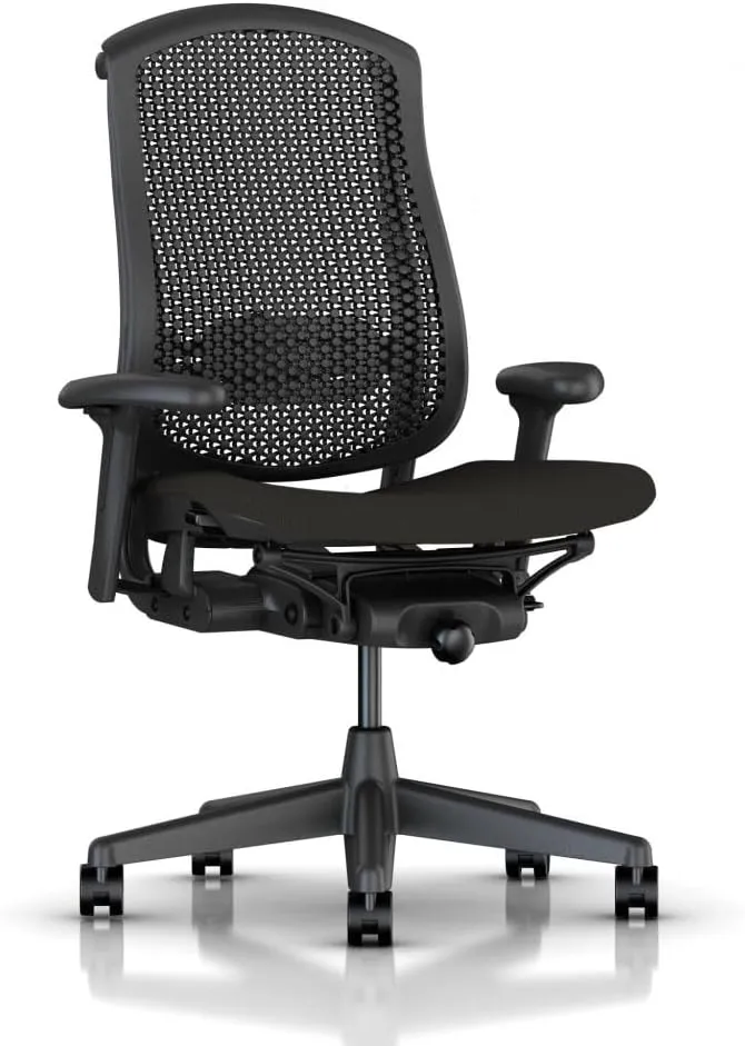 Herman Miller Celle Chair - Adjustable Lumbar Support, Seat Height, Depth, Adaptive Armrest, Tilt Tension - Repackaged Ergonomic Office Chair, Comfortable Desk Seating