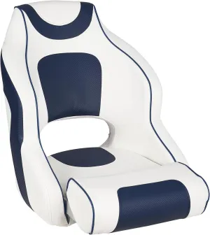 High Back Boat Seat with Armrests,Flip-Up Captain Boat Seat for Fishing/Pontoon Boats,Captains Bucket Seat,Waterproof Boat Captain Chair Aluminum Hinges Stainless Steel Screws