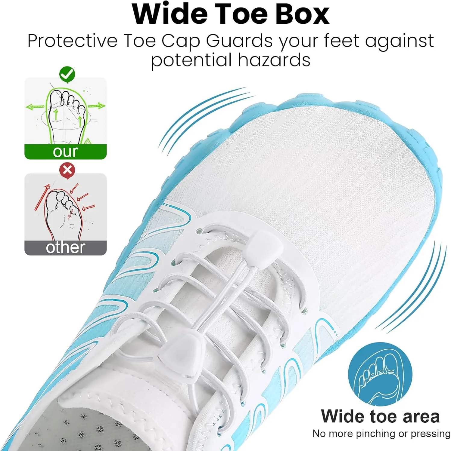 Hike Barefoot Water Shoes Women Men, Pro Grounded Footwear Womens Mens Breathable Wide Toe Box Grounding Unisex for Outdoor Beach Swim Pool Hiking Kayaking Surfing