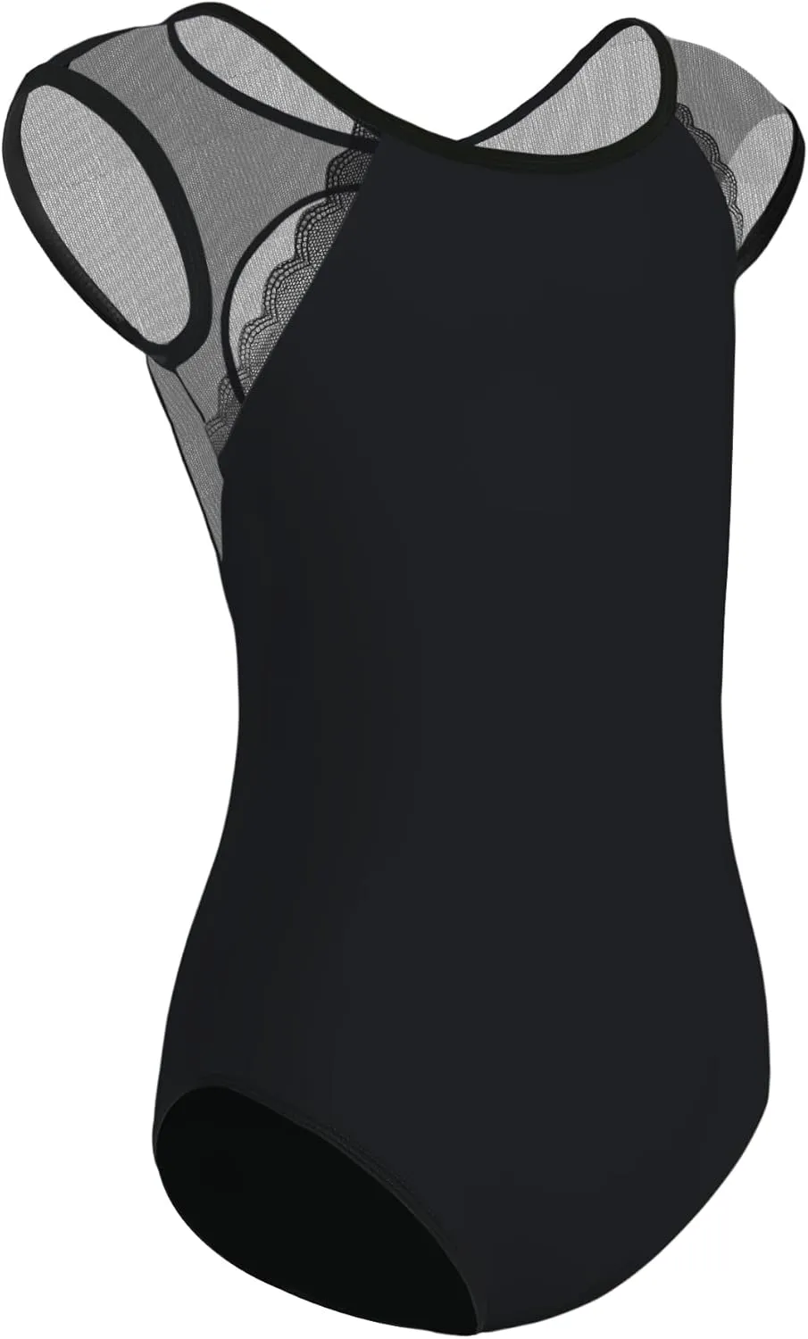HIPPOSEUS Ballet Leotards for Girls Toddler Mesh Cap Sleeve Dance Leotard Gymnastics Outfits with Hollow Back,XM02