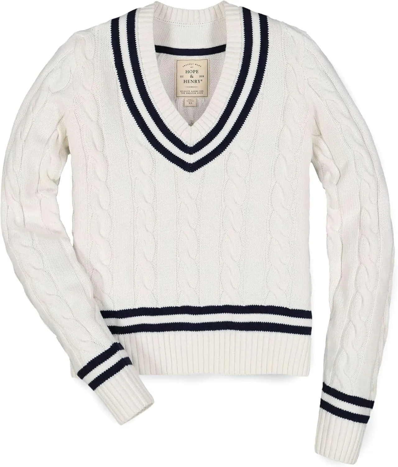 Hope & Henry Women's Long Sleeve Fine Gauge V-Neck Sweater