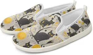 Howilath Cats Pattern Flat Shoes for Women Slip on Sneakers Lightweight Anti-Skid No Laces Running Sneakers