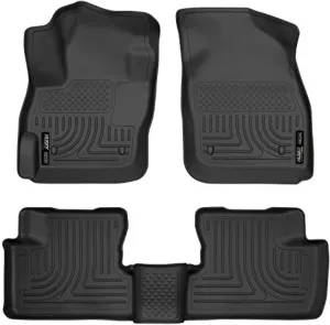 Husky Liners Weatherbeater Floor Mats | Fits 2010-2013 Mazda 3 Hatchback/Sedan | Front & 2nd Row, 3-pc Black - 98631