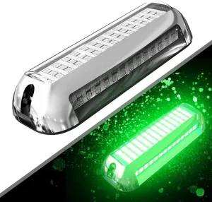 HUSUKU SOOP3 Plus (2.0) 84LED 3000LM 180° Marine Led Underwater Boat Light, 10-36V Boat Under Water Lights, Upgraded IP68 Waterproof 316 Stainless Transom Mount Cockpit Yacht Interior Light, 1PCS