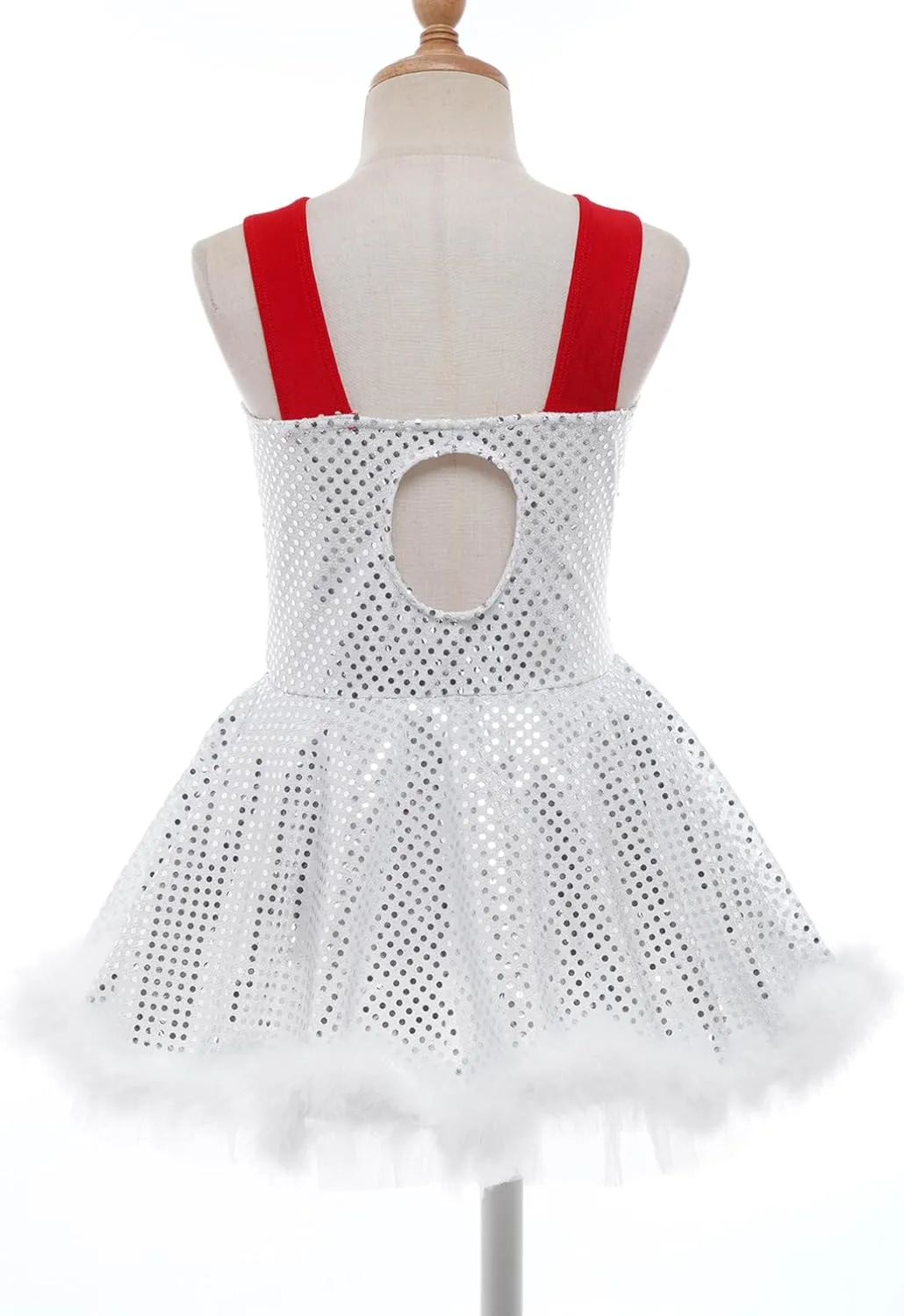 iiniim Kids Girls Sequins Ice Figure Skating Ballet Dance Tutu Dress Christmas Party Costume