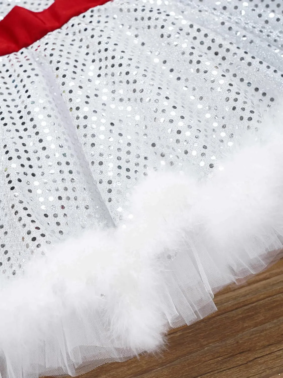 iiniim Kids Girls Sequins Ice Figure Skating Ballet Dance Tutu Dress Christmas Party Costume