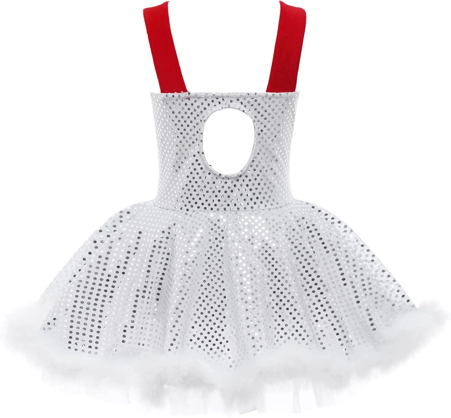 iiniim Kids Girls Sequins Ice Figure Skating Ballet Dance Tutu Dress Christmas Party Costume