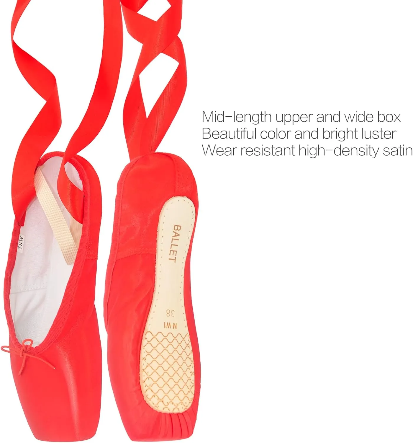 IJONDA Adult Ballet Pointe Shoes for Girls and Women with Toe Pads and Mesh Bag