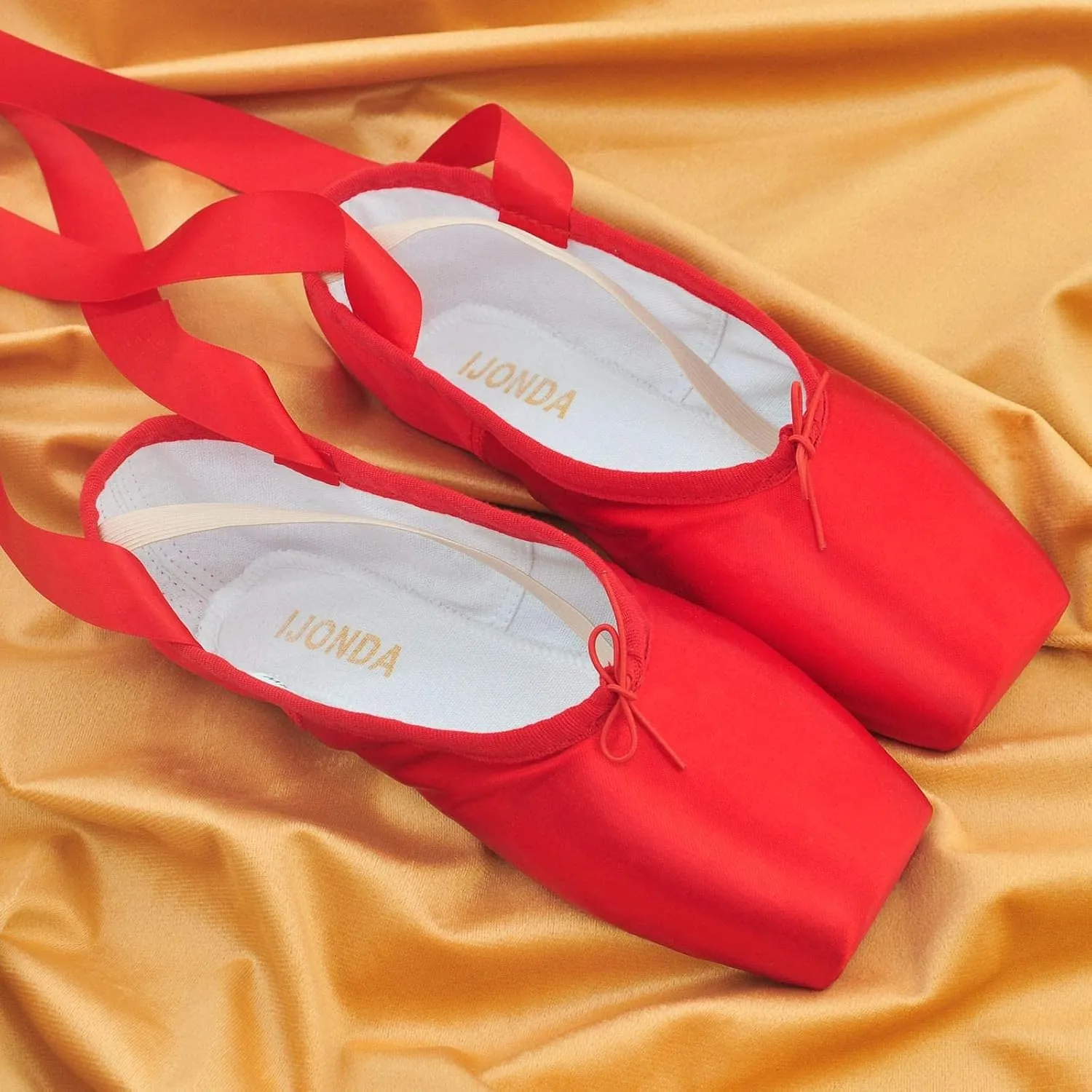IJONDA Adult Ballet Pointe Shoes for Girls and Women with Toe Pads and Mesh Bag
