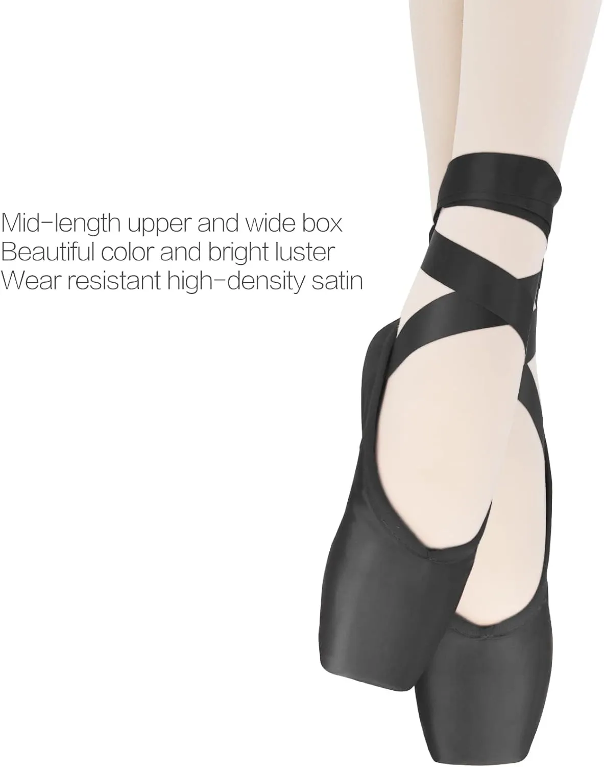 IJONDA Adult Ballet Pointe Shoes for Girls Women with Toe Pads and Mesh Bag