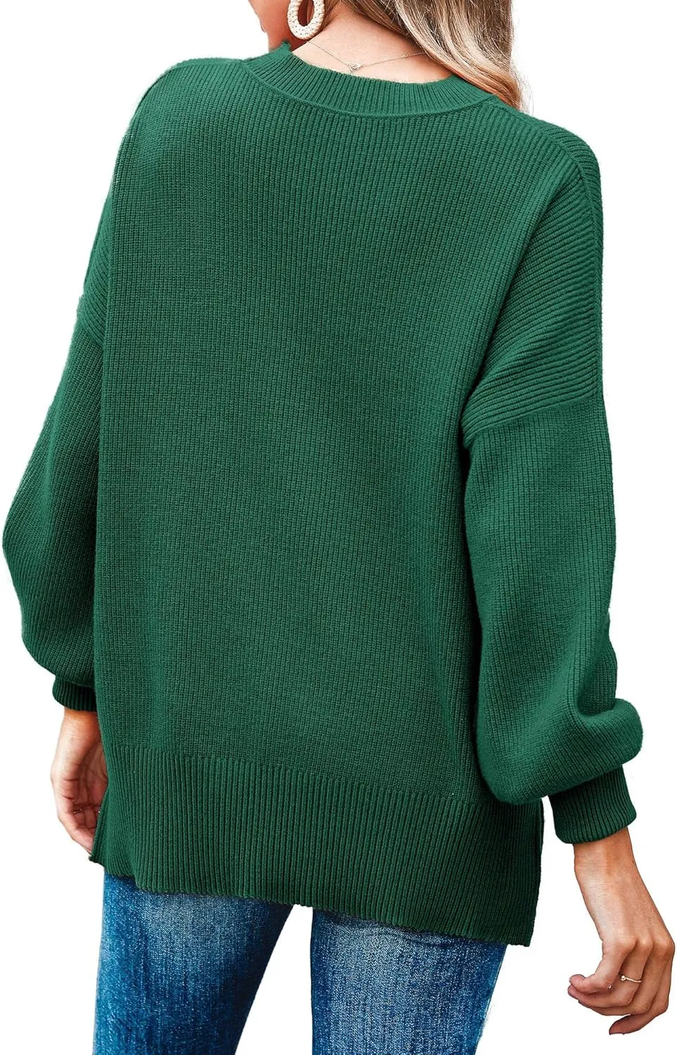 Imily Bela Womens Oversized Tunic Sweaters Fall Slouchy Long Sleeve Ribbed Knit Side Slit Pullover Jumper