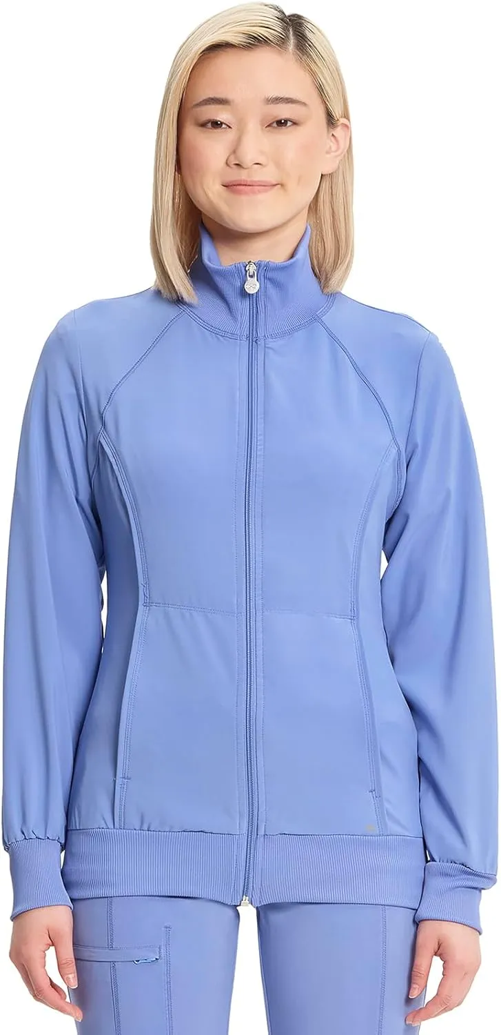 Infinity by Cherokee Zip Front Scrub Jackets for Women, 4-Way Stretch Fabric, 2391A