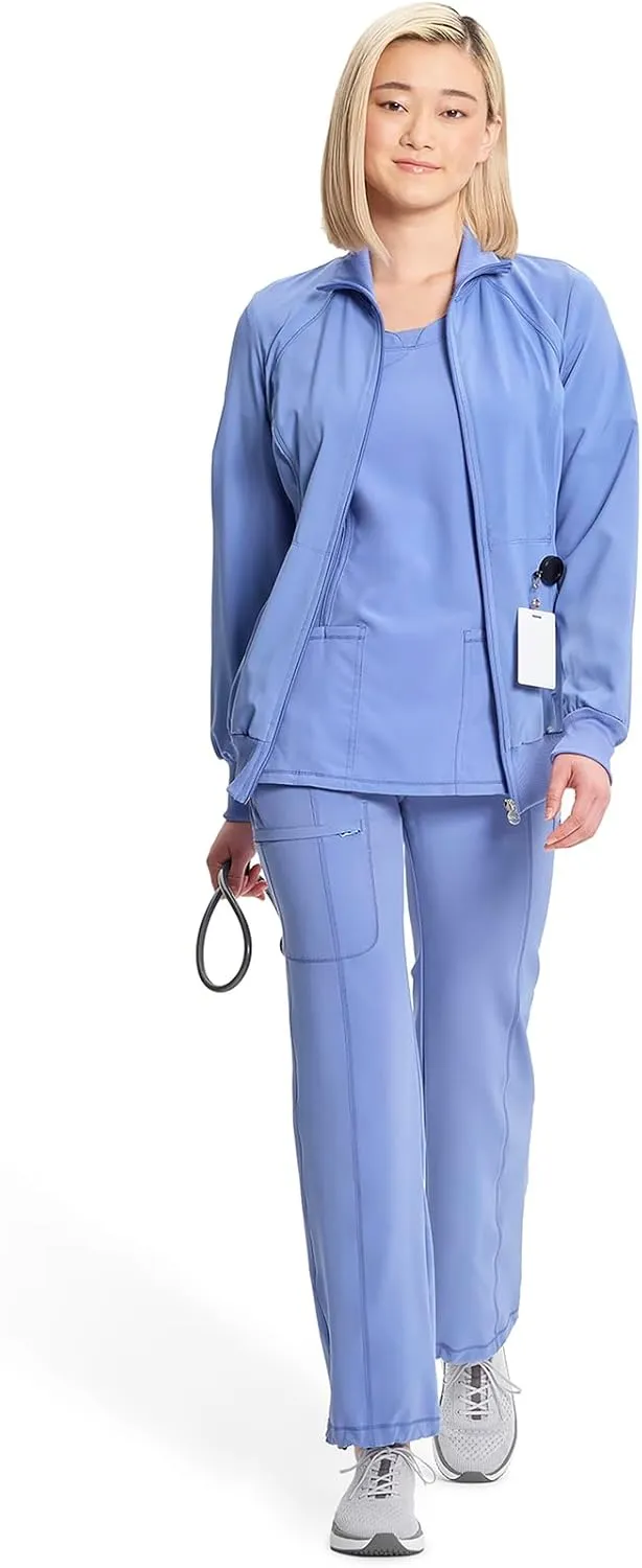 Infinity by Cherokee Zip Front Scrub Jackets for Women, 4-Way Stretch Fabric, 2391A