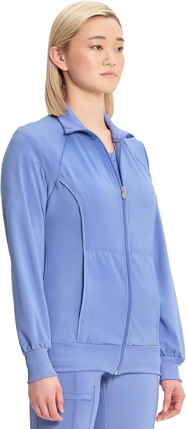 Infinity by Cherokee Zip Front Scrub Jackets for Women, 4-Way Stretch Fabric, 2391A