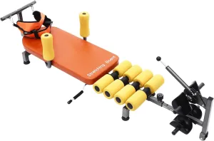 Inline Back Stretch Bench with Cervical Traction, Back Stretcher, Back and Neck Decompression, 286.6 Lbs Weight Capacity, for Lower Back Pain Relief