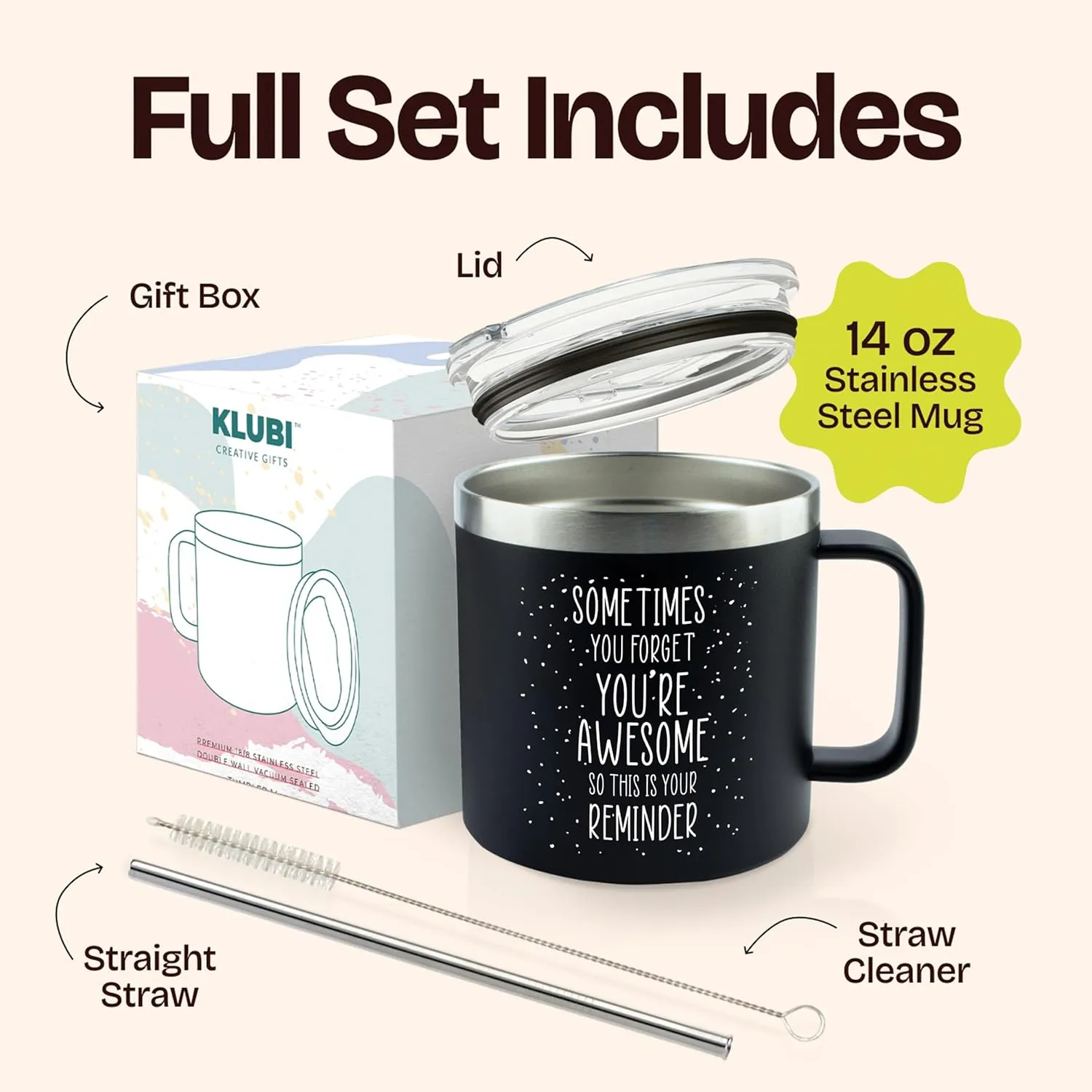 Inspirational Gifts for Men - Sometimes You Forget Your Awesome Gifts 14oz Mugs for Fathers Thinking of You Gift for Men Coffee Lovers Birthday Gift Ideas Cup Dad Presents for Birthday Awesome Mug