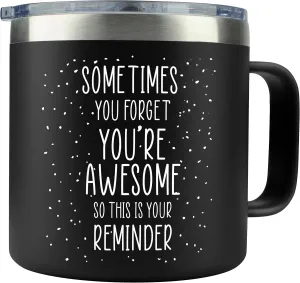Inspirational Gifts for Men - Sometimes You Forget Your Awesome Gifts 14oz Mugs for Fathers Thinking of You Gift for Men Coffee Lovers Birthday Gift Ideas Cup Dad Presents for Birthday Awesome Mug