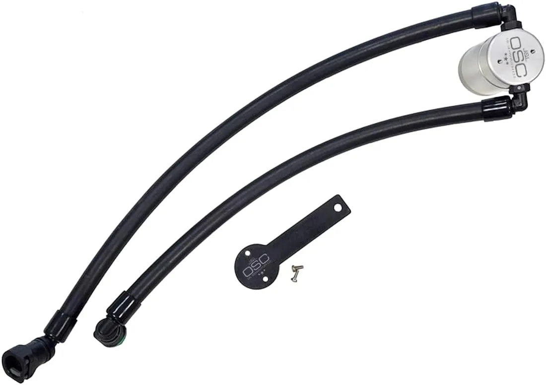 J&L Oil Separator Co. 3.0 Oil Separator Compatible with 2021-2023 Ram TRX 6.2L SC Passenger Side (Silver)