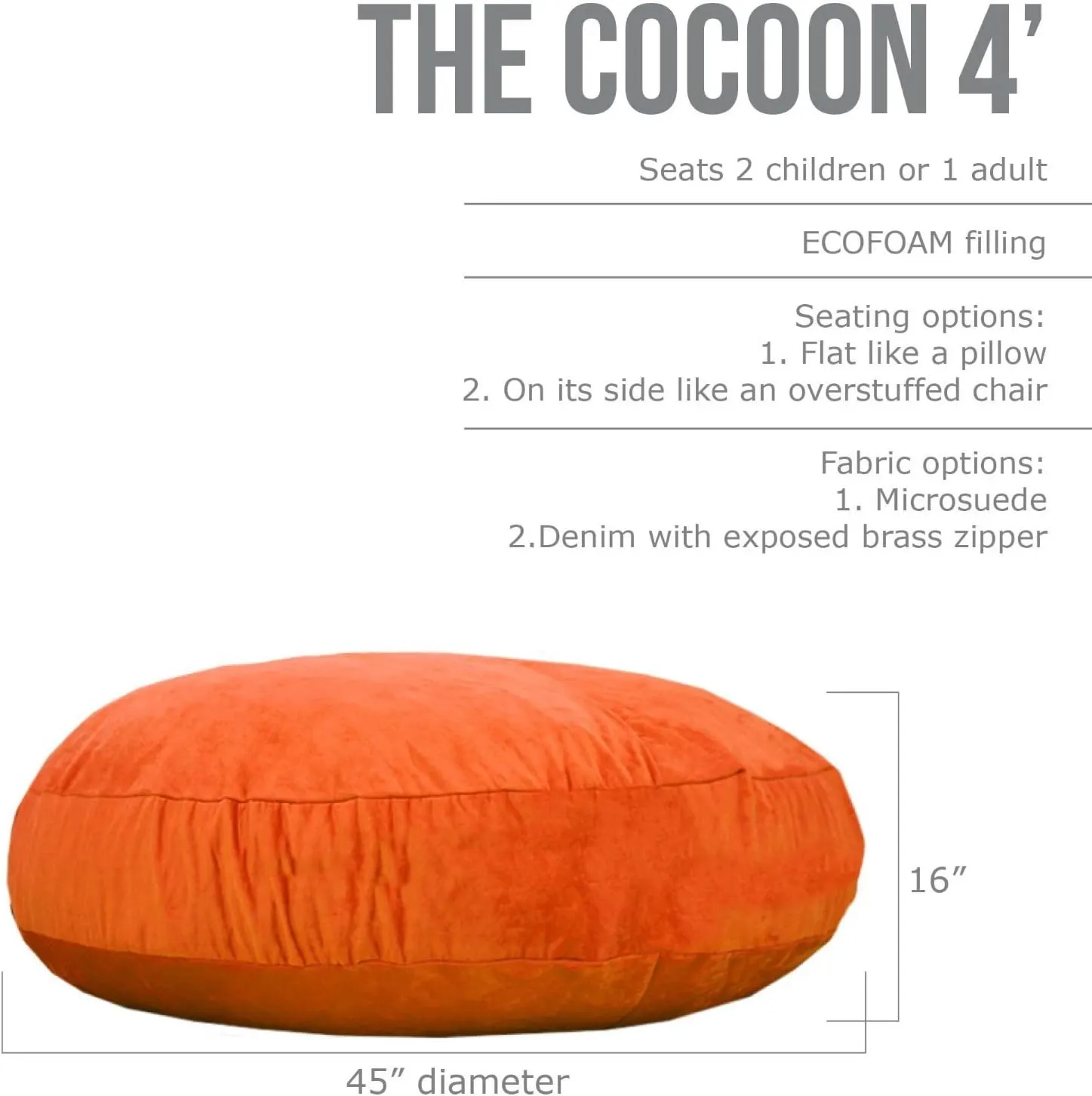 Jaxx 4 ft Cocoon Bean Bag Chair, Lime