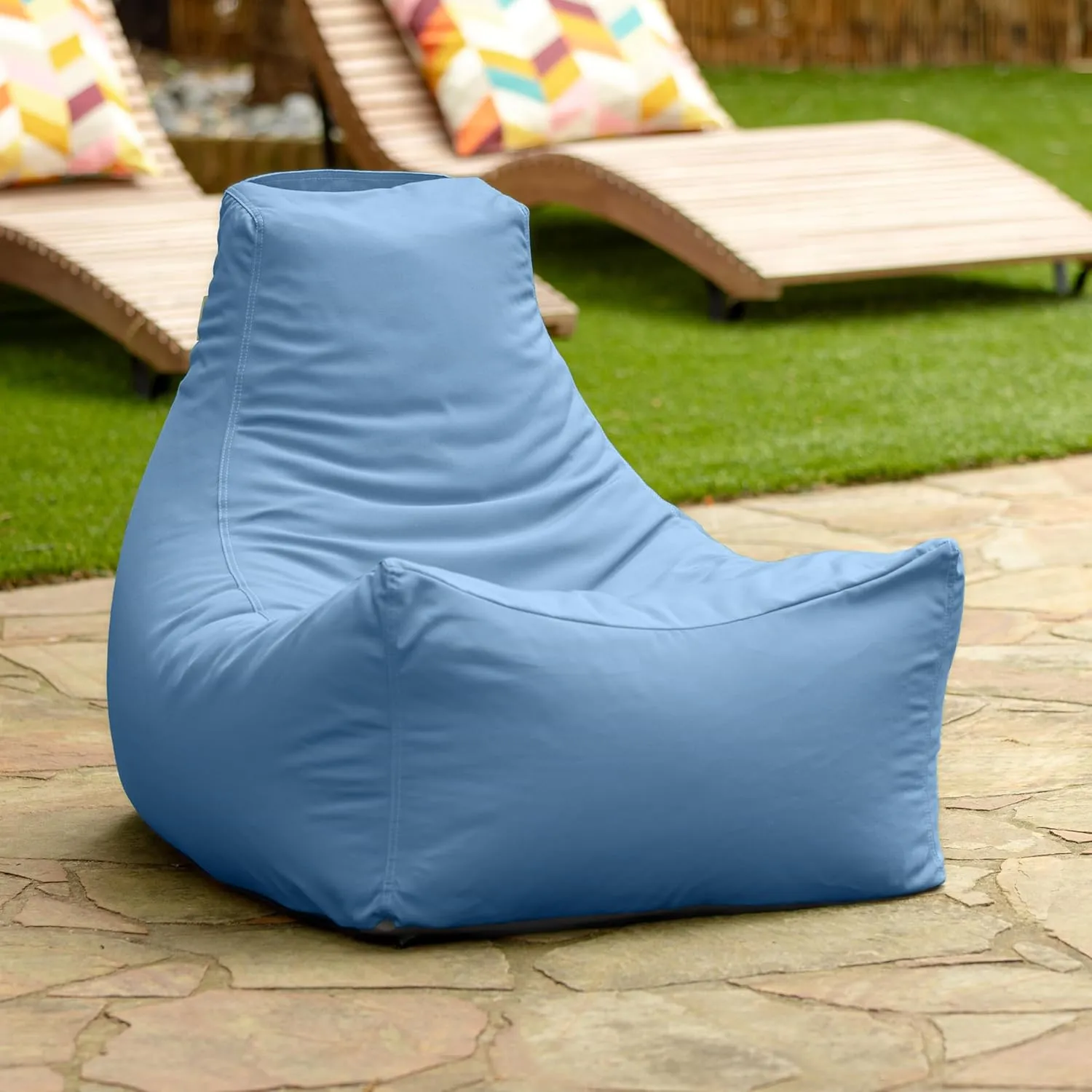 Jaxx Juniper Outdoor Bean Bag Patio Chair & Poolside Lounge, Ocean Blue
