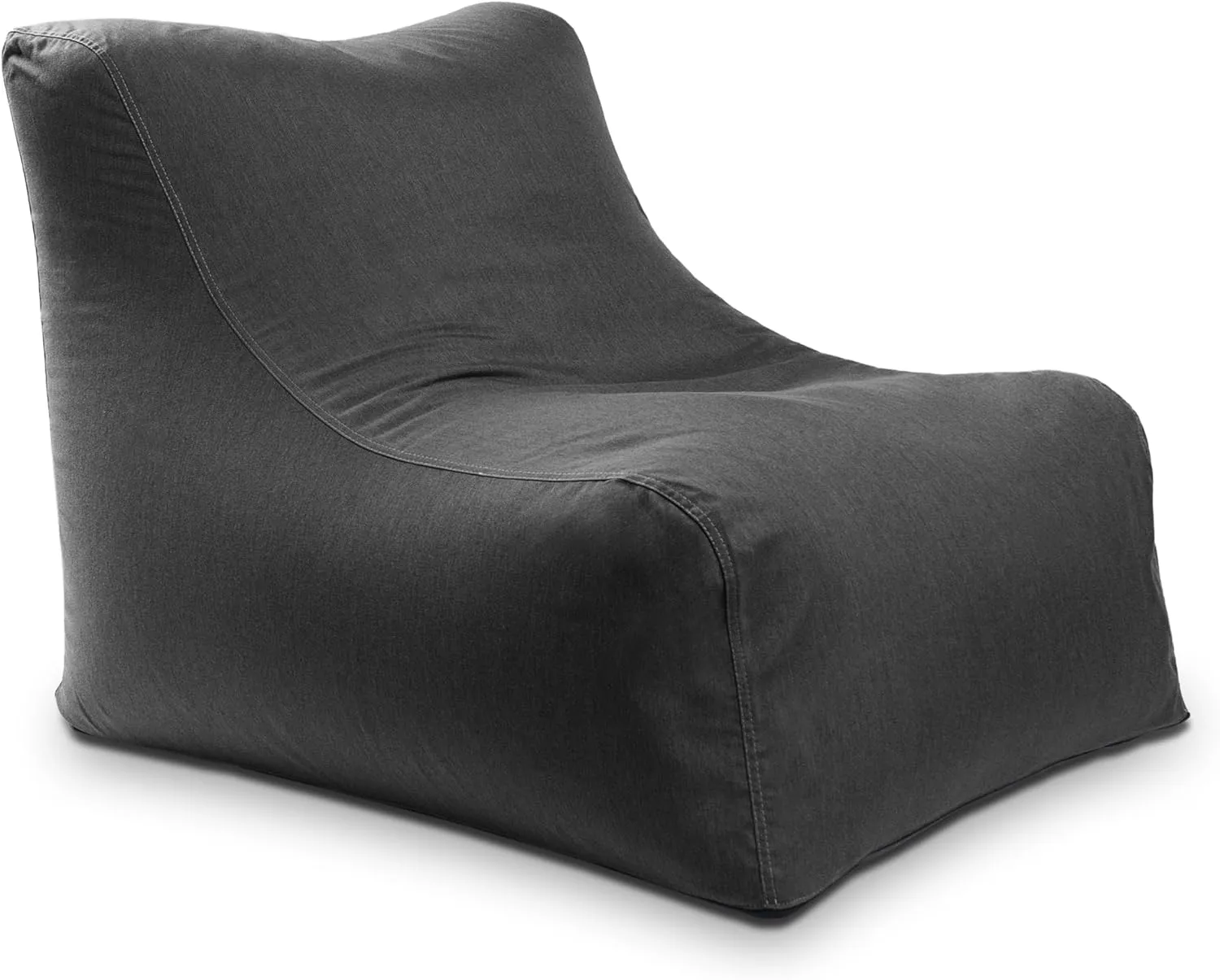 Jaxx Ponce Outdoor Bean Bag Chair - Weather Resistant Patio and Poolside Lounge Seating, Charcoal Sunbrella