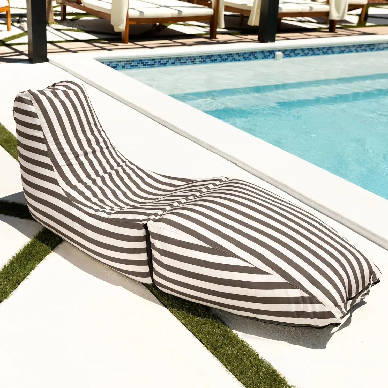 Jaxx Prado Outdoor Chaise Lounge, Taupe Stripes