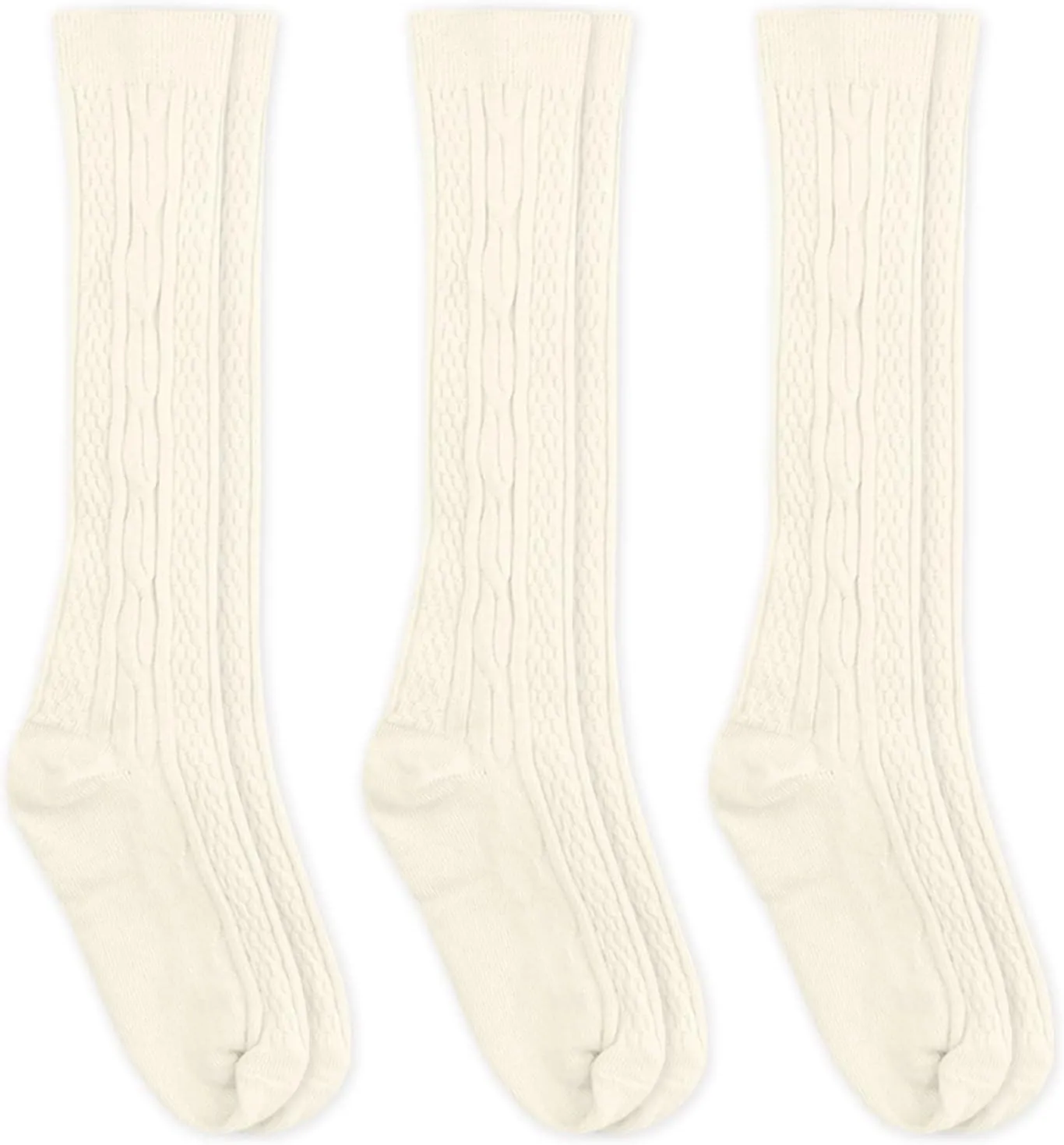 Jefferies Socks Baby Girls' Classic Cable Knee High Socks 3 Pair Pack