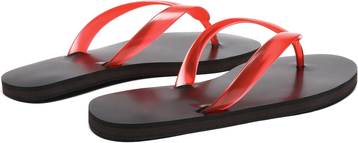 Jelly Beach Flip Flop Sandals for Women Clear Jelly Slip on Comfortable Thong Sandals Slides Sandals Women Dressy Shoes