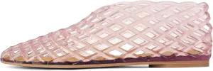 Jelly Mesh Ballet Flats for Women Fishnet PVC Clear Hollow Jellies Sandals Comfortable Beach Ballerina Flats Shoes