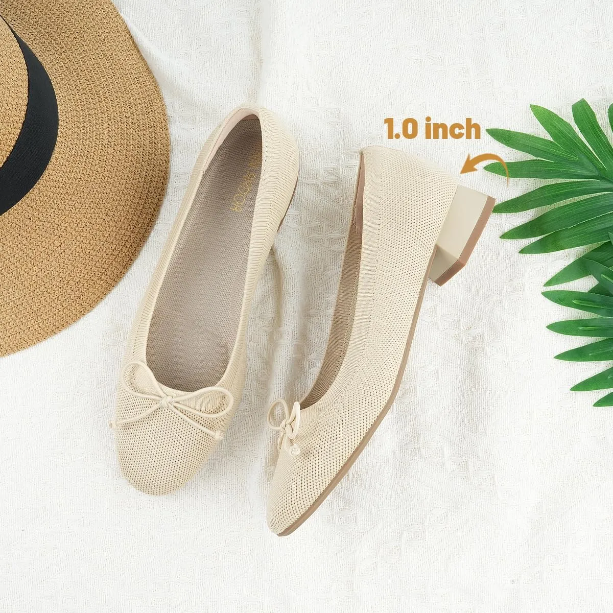 JENN ARDOR Womens Low Block Chunky Pumps Ladies Dress Heels Closed Round Toe Casual Shoes Wedding Bridal Party Office Shoes 1.0 Inch