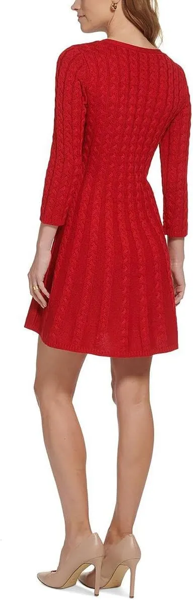 Jessica Howard Womens Cable Knit Mini Sweaterdress