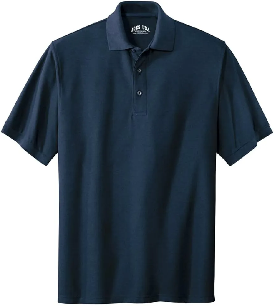Joe's USA Mens Heavyweight Cotton Pique Polos in Regular, Big and Tall