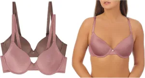 Jones New York Women's Everyday Wireless and Underwire T-Shirt Bra with Adjustable Straps 2-Pack Multipack