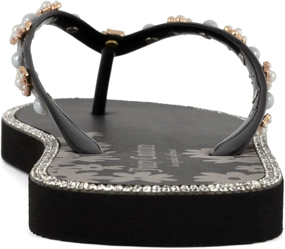 Juicy Couture Women's Flip Flops – Lightweight Beach Sandals, Casual Shower & Pool Slides