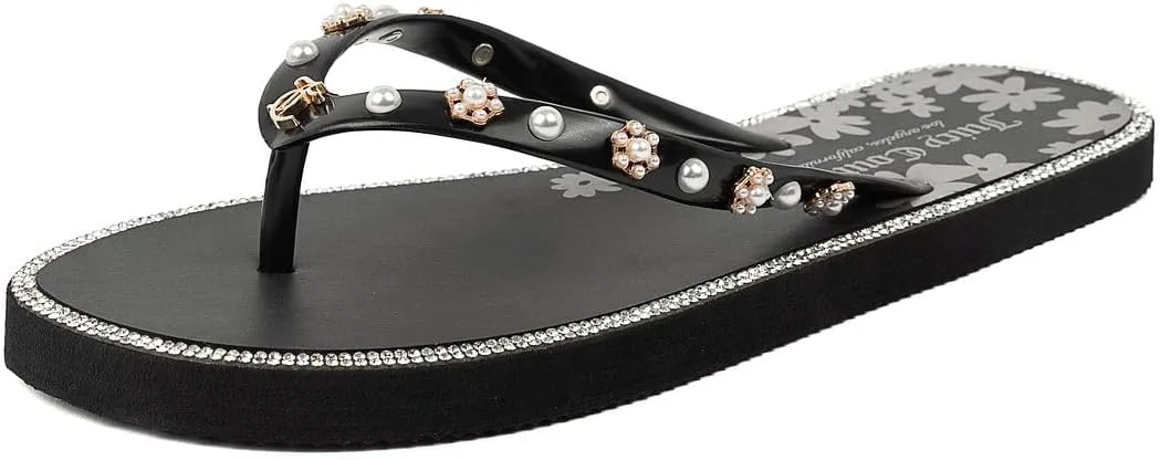 Juicy Couture Women's Flip Flops – Lightweight Beach Sandals, Casual Shower & Pool Slides
