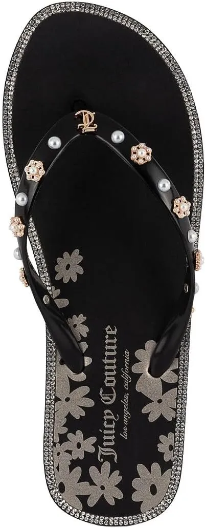 Juicy Couture Women's Flip Flops – Lightweight Beach Sandals, Casual Shower & Pool Slides