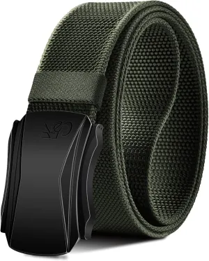 KEMISANT Mens Belt, Military Tactical Stretch Web Nylon Belt For Gift Men Hiking Hunting 1.5",Cut For Fit