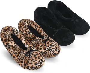 Keyela Women's Memory Foam House Fluffy Ballerina Slippers Ballet Shoes Fuzzy Cute Faux Fur Closed Toe Slip On Indoor Slippers