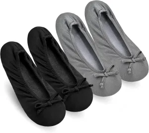 Keyela Women's Memory Foam House Fluffy Ballerina Slippers Ballet Shoes Fuzzy Cute Faux Fur Closed Toe Slip On Indoor Slippers