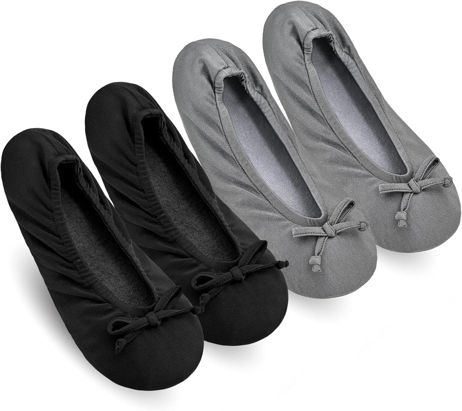 Keyela Women's Memory Foam House Fluffy Ballerina Slippers Ballet Shoes Fuzzy Cute Faux Fur Closed Toe Slip On Indoor Slippers