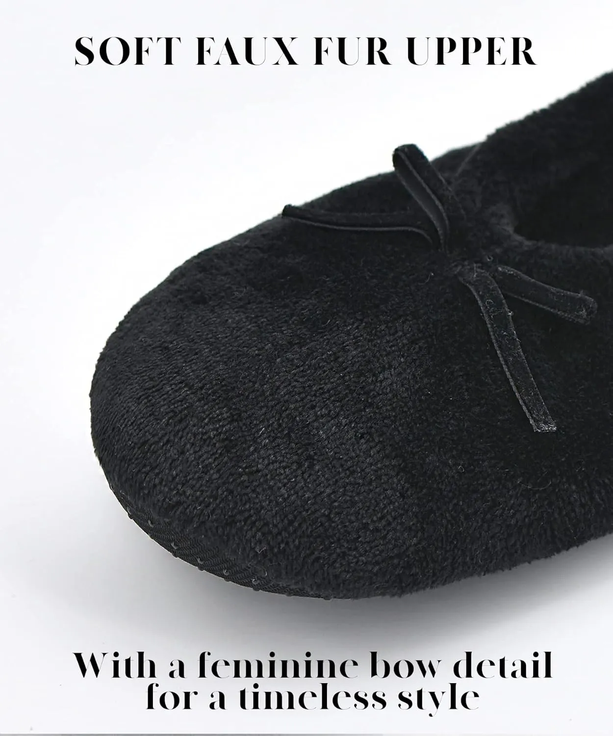 Keyela Women's Memory Foam House Fluffy Ballerina Slippers Ballet Shoes Fuzzy Cute Faux Fur Closed Toe Slip On Indoor Slippers