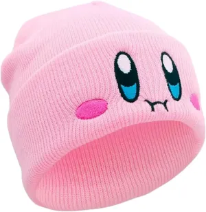 Kid-by Beanie Cute Anime Hat Kawaii Accessories Beanie Slouchy Embroided Face Knit Hats for Adult