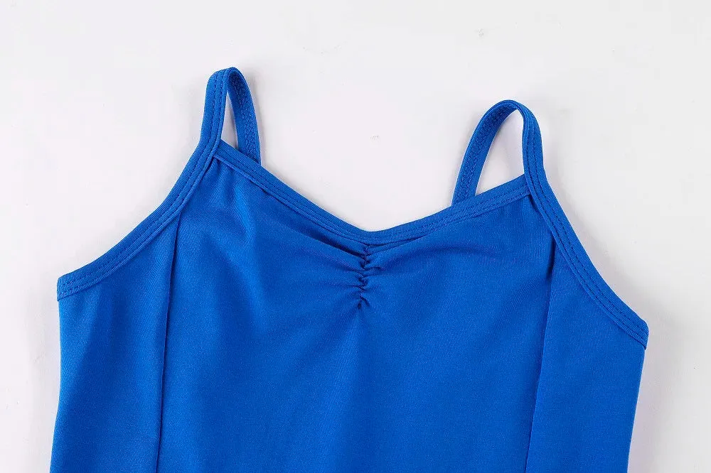 Kids Blue Cotton Ballet Leotard Ballerina Dance Costume Clothing