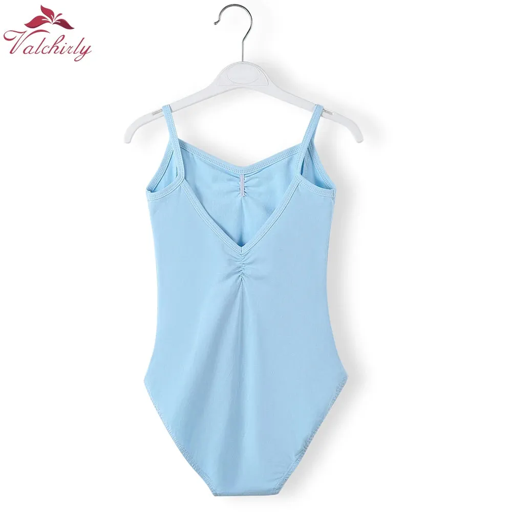 Kids Blue Cotton Ballet Leotard Ballerina Dance Costume Clothing