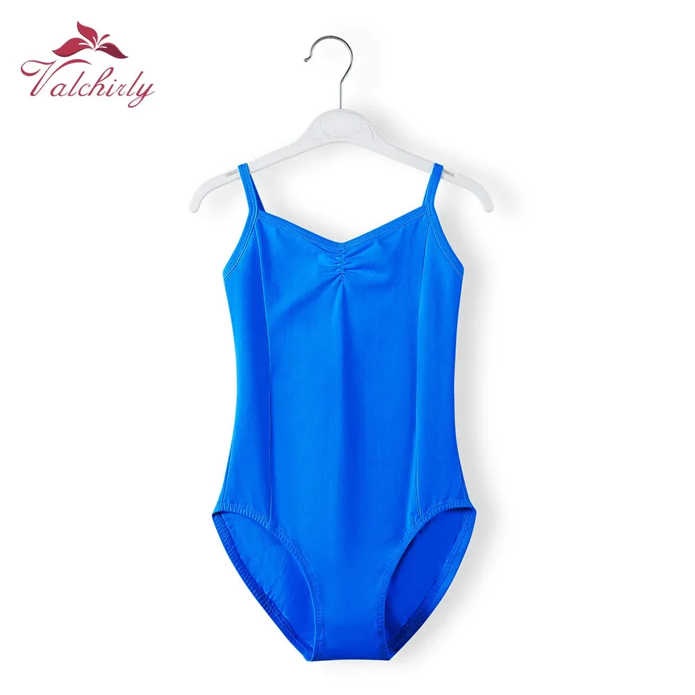 Kids Blue Cotton Ballet Leotard Ballerina Dance Costume Clothing