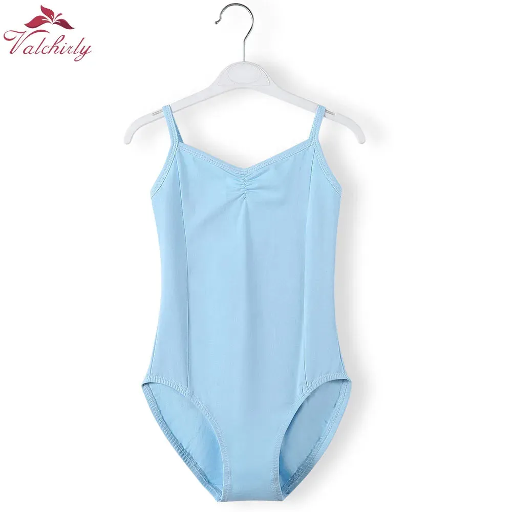 Kids Blue Cotton Ballet Leotard Ballerina Dance Costume Clothing