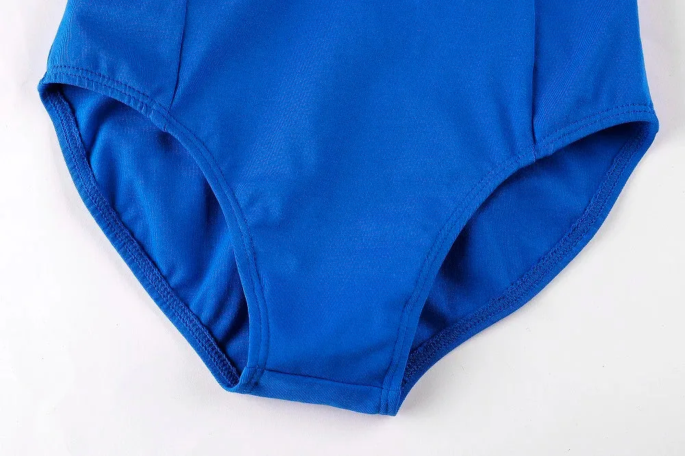 Kids Blue Cotton Ballet Leotard Ballerina Dance Costume Clothing