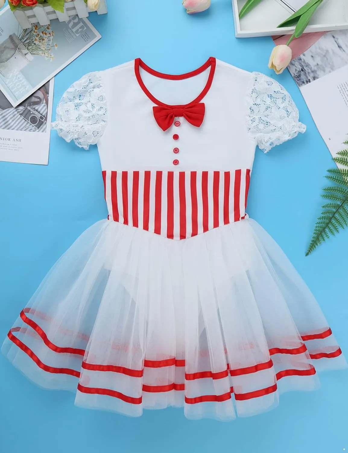 Kids Girls Feather Trim Ballet Tutu Dress Figure Ice Skating Leotard Dress Christmas Snowman Dance Costume